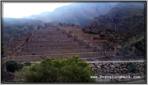 Photo: Ollantaytambo Inca Pyramid Seen from the Opposite Side of the River