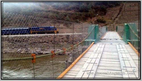 Photo: PeruRail Train Passed By While I Was on the Inca Bridge in Ollantaytambo