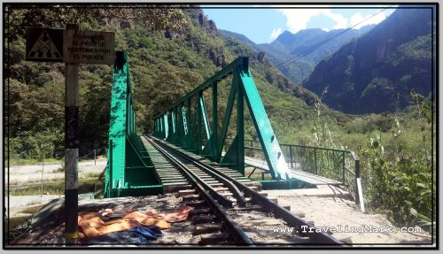 Photo: Railway Bridge Over the Vilcanota River with Footpath on the Right