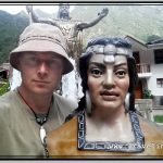 Photo: Selfie with Statue of Inca Woman in Traditional Dress