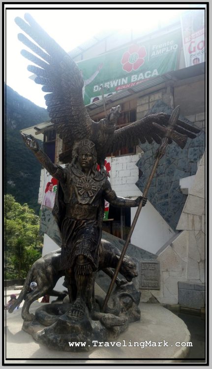 Photo: Statue of Inca Warrior with Condor in Flight