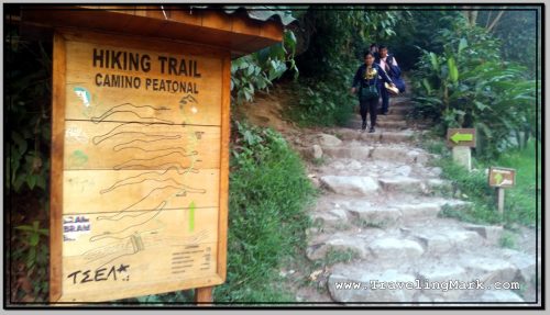 Photo: Beginning of Hiking Trail Up to Machu Picchu Is Marked with This Sign